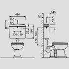 Sanit Eisenberg καζανάκι 928U (6-9L) χαμηλά κρεμαστό με γωνιακή βαλβίδα λευκό