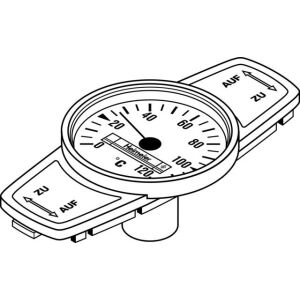 Heimeier Thermometer zu Globo Kugelhahn H, P, P-S DN 10-32, rot