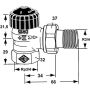 Heimeier Thermostat Ventilunterteil, Rotguss vernickelt, Eckform 3/4"