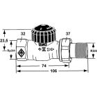 Heimeier termostaatventiili korpus standard, püssirohunikeldatud, 3/4" läbipääsuga