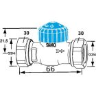 Heimeier Thermostat Ventilunterteil Standard, flachdichtend, Durchgang 1/2"