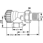 Heimeier Thermostat Ventilunterteil, Eckform, umgekehrte...