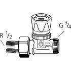 Heimeier flow thermostat valve, 1/2", red bronze with 3/4" manual regulating cap