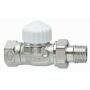 Heimeier thermostatic valve body, straight through, reversed flow direction, presetting 3/8"