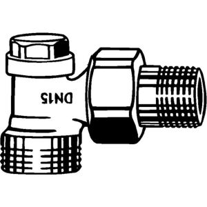 Heimeier Verschraubung Regulux, mit G 3/4" AG, Eckform DN 15