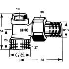 Heimeier Regulux, com G 3/4" AG, forma angular DN 15