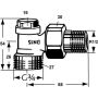 Złączka śrubowa Heimeier Regulux, z G 3/4" AG, kątowa DN 15