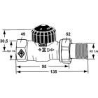 Standardno ohišje termostatskega ventila Heimeier, kovinski nikelj, prehod 1 1/4"