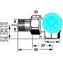 Heimeier Thermostat Ventilunterteil, Rotguss vernickelt, Winkeleck rechts 1/2"