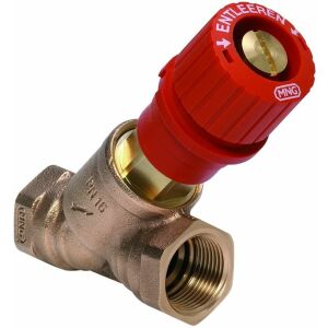 Resideo Kombi-3-Plus, shut-off valve for hot water supply lines, made of gunmetal, for use at up to 16 bar, 1" threaded connection