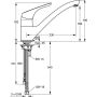 Ideal Standard CERASPRINT mutfak bataryası, düşük basınç