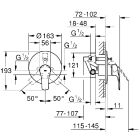 Μίξερ μπανιέρας Grohe Eurosmart με κρυφό σώμα (χρώμιο)