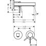 Hansgrohe FINORIS Fertigset für 2-Loch-Waschtischarmatur Auslauf 165mm, mattweiß