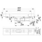 Dallmer Duschrinne CERALINE PLAN F, DN 50 seitlich, BH...