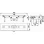 Dallmer Duschrinne CERALINE NANO F, DN 50 seitlich, BH 68mm, Länge 600mm