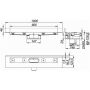 Dallmer Duschrinne CERALINE NANO W, DN 50 seitlich, BH 68mm, Länge 900 mm