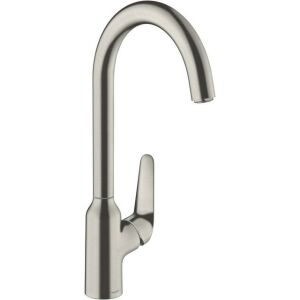 Mitigeur dévier Hansgrohe 220 M42, avec bec pivotant, aspect inox