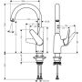 Hansgrohe Spültischmischer 220 M42, mit Schwenkauslauf , Edelstahl-Optik