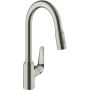 Hansgrohe Spültischmischer 220 M42, mit Ausziehbrause, Edelstahl-Optik