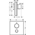 Hansgrohe Fertigmontageset SHOWERSELECT GLAS, Highflow, f&uuml;r Unterputz-Thermostat, 1 Verbraucher, 1 Abgang wei&szlig;/chrom 