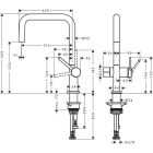 Hansgrohe TALIS M54 armatura za umivalnik U 220, zaporni ventil 1jet krom