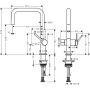 Hansgrohe TALIS M54 misturadora de lavatório U 220, válvula de paragem do aparelho 1jet cromada