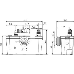 Sistema de elevación de aguas residuales HiSewlift 3-15,1x230V,0,4kW de WILO