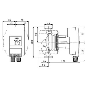 Bomba de rotor húmedo de alta eficiencia Wilo Yonos MAXO plus 30/0,5-7 PN6/10,90 W