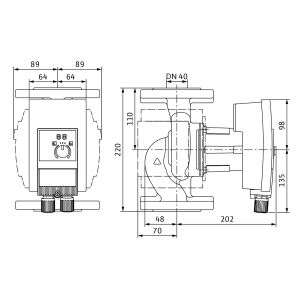 Pompa ad alta efficienza Wilo a rotore bagnato Yonos MAXO plus 40/0,5-8 PN6/10,200W