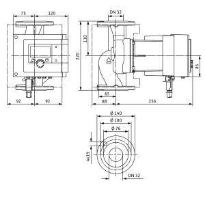 Pompe Wilo a rotore bagnato Premium Smart Stratos MAXO 32/0,5-8 PN6/10, DN32, 133W