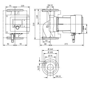 Bombas inteligentes premium de rotor húmedo Wilo Stratos MAXO 32/0,5-10 PN6/10, DN32, 216W