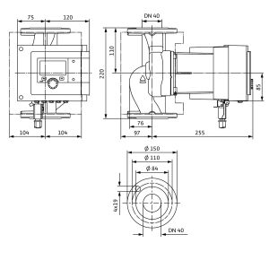 Wilo nihketa premium nutikad pumplad Stratos MAXO 40/0,5-4 PN6/10,DN40,115W