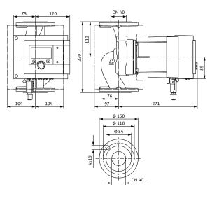 Wilo camsız premium akıllı pompalar Stratos MAXO 40/0,5-8 PN6/10,DN40,240W