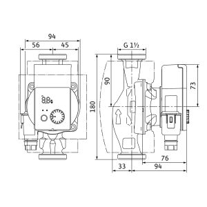 Wilo Nassläufer-Hocheffizienzpumpe Yonos PICO plus 25/1-6,Rp1,G11/2,1x230V