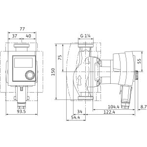 Pompa a rotore bagnato ad alta efficienza premium Wilo Stratos PICO-Z 20/1-4, Rp¾, 1~230 V, 25 W