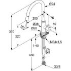 Robinet dévier Kludi BINGO STAR XS, avec douchette extractible, noir mat