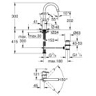 Grohe Feel lavabo bataryası, yüksek çıkış...