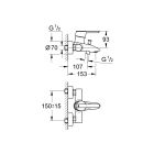 Robinetterie de bain Grohe Feel, apparente, chromée