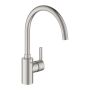 Grohe Feel rubinetto per lavello da cucina, bocca alta, supersteel