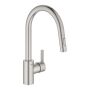 Grohe Feel sink mixer tap, with pull-out spray, supersteel