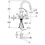 Kuchynská drezová batéria Grohe Feel, s výsuvným postrekom, supersteel