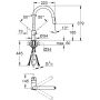 Grohe Minta lavabo bataryası, çekilebilir spreyli, serin gün doğumu fırçalanmış