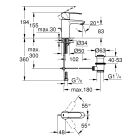 Bateria umywalkowa Grohe Wave Cosmopolitan, rozmiar S,