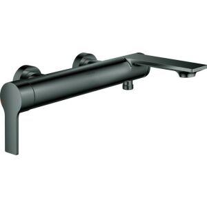 Grohe Allure bathroom tap, exposed pipework, hard graphite