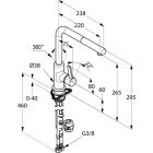 Kludi L-INE S Spültisch Armatur, mattschwarz, mit Ausziehbrause