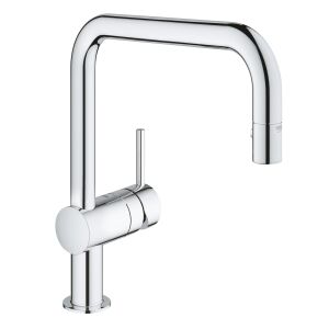 Grohe Minta rubinetto per lavello da cucina, con doccetta estraibile, cromo