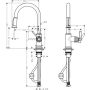 Dřezová baterie Hansgrohe AXOR MONTREUX, s výsuvnou sprchou chrom