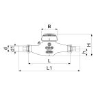 Schlösser Mehrstrahlzähler als Naßläufer, für Kaltwasser, 3/4" x 190 mm, Q3 = 2,5m^3/h, inkl. Eichgebühr