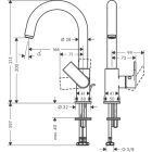 Hansgrohe VERNIS Shape 210 Μίξερ νιπτήρα, με αναδυόμενο απόβλητο 1 1/4, χρώμιο