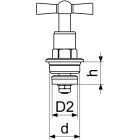 Knebel top part for tap, polished chrome, 3/4"